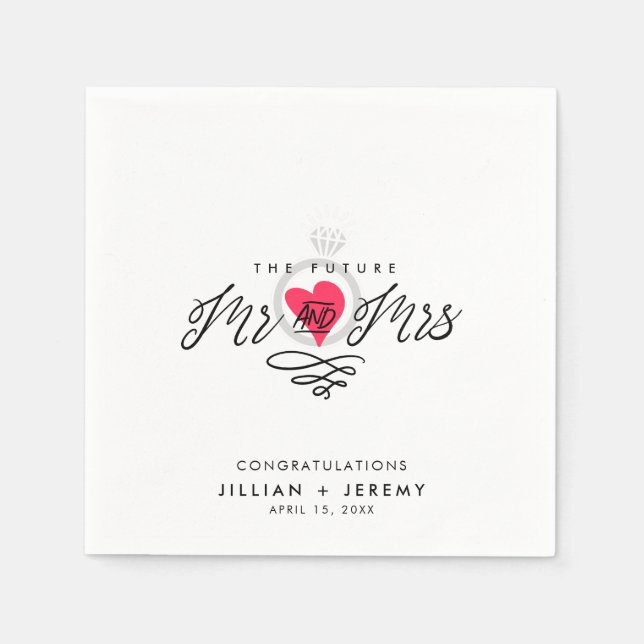 Engagement und Frau Napkins Serviette (Vorderseite)