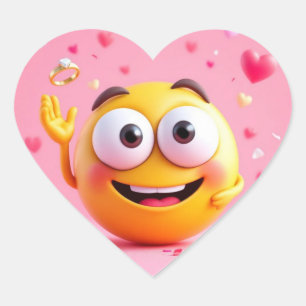Engagierte Emojis Herz-Aufkleber
