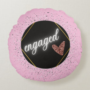 Engagierter Glamour Pastell Rundes Kissen