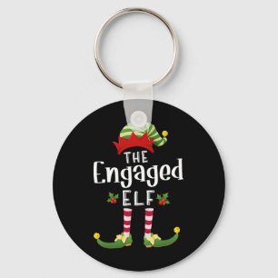 Engagierter Weihnachtself passendes Pyjama X-mas-P Schlüsselanhänger