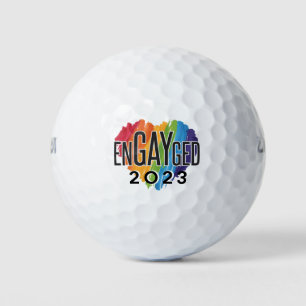 Engayged 2023 Gay Verlobung Rainbow LGBTQ Pride Golfball