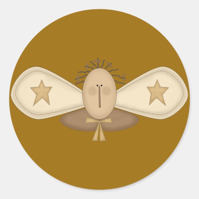 Engel7 Runder Aufkleber (Vorderseite)