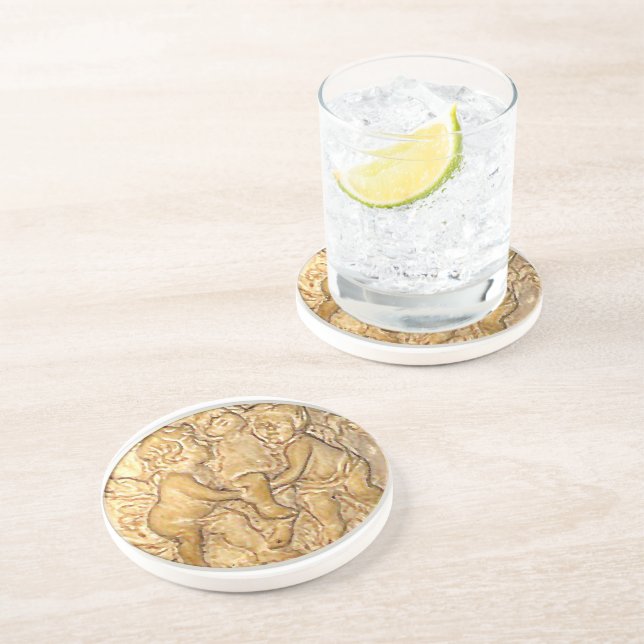 Engel ℒ ☺♥ε 1 ゚Coastering ◆* Sandstein Untersetzer (Seite)