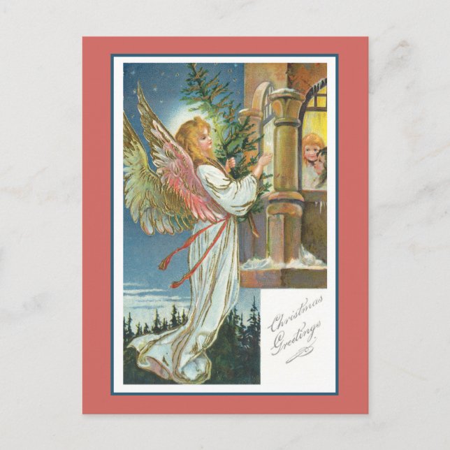 Engel am Fenster Postkarte (Vorderseite)