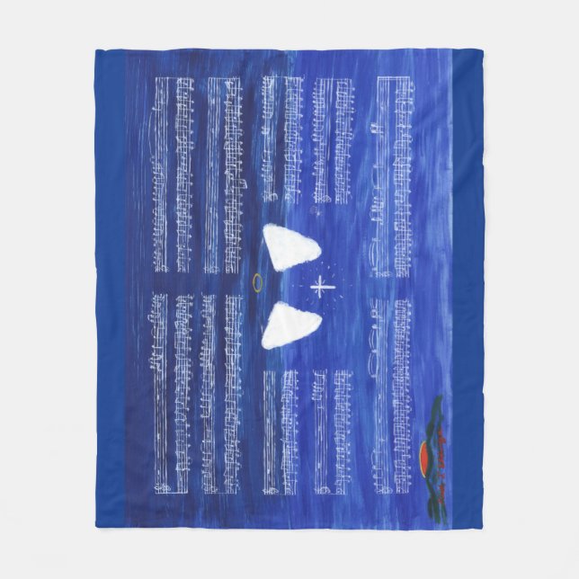 Engel an Arbeits-heilender Musik-Kunst Fleecedecke (Vorderseite)