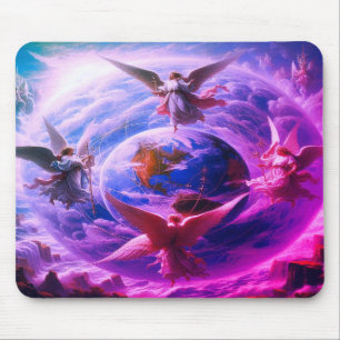 Engel an der Nord-Süd-Ost-West-Computer Mousepad
