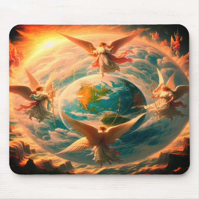 Engel an der Nord-Süd-Ost-West-Computer Mousepad (Vorne)
