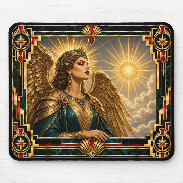 Engel, Art Deco Mythisch Mousepad (Vorne)