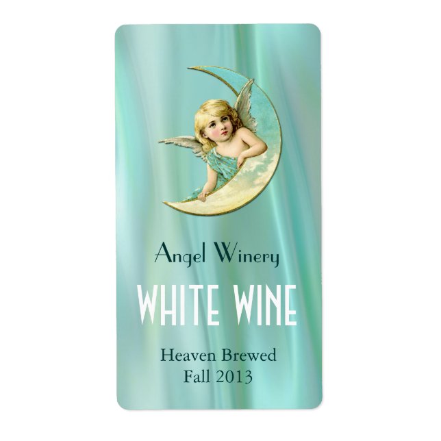 Engel auf dem Mond Zuhause Made Wine Labels (Vorne)
