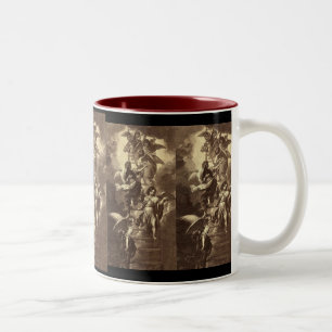 Engel auf einer himmlischen Leiter Zweifarbige Tasse