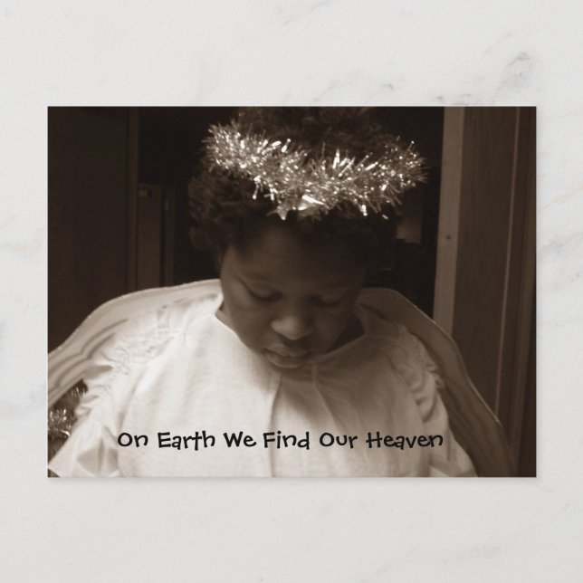 Engel auf Erde Postkarte (Vorderseite)
