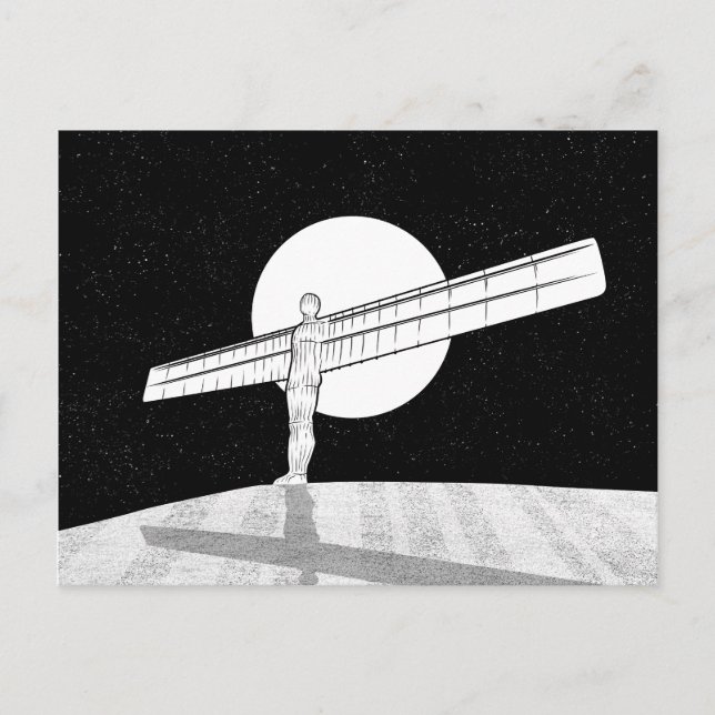 Engel aus Nordschwarz und Weiß Postkarte (Vorderseite)