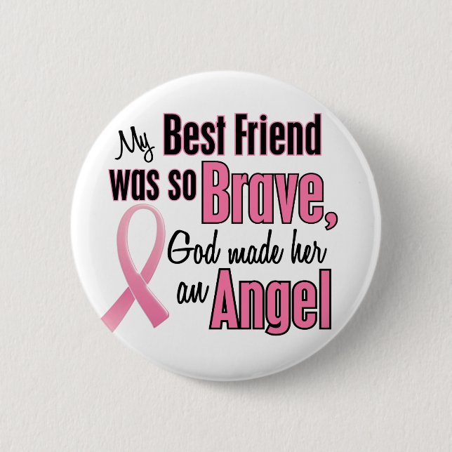 Engel BESTER FREUND Brustkrebs-T - Shirts u. Kleid Button (Vorderseite)
