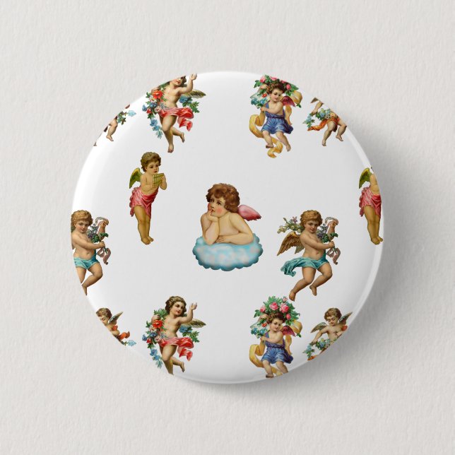 Engel Cherub antik Button (Vorderseite)