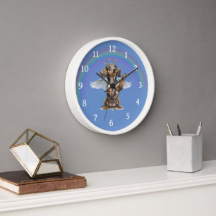 Engel-Dachshund-Wanduhr zur Erinnerung Uhr