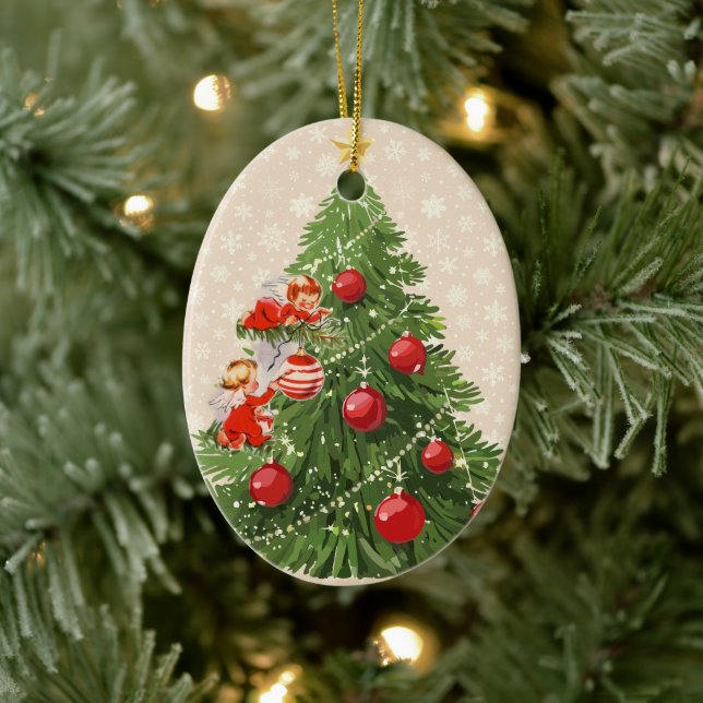 Engel dekorieren den Christbaum Keramik Ornament (Baum)