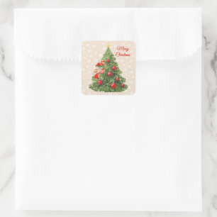 Engel dekorieren den Christbaum Quadratischer Aufkleber