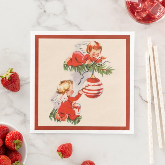 Engel dekorieren den Christbaum Serviette (Beispiel)