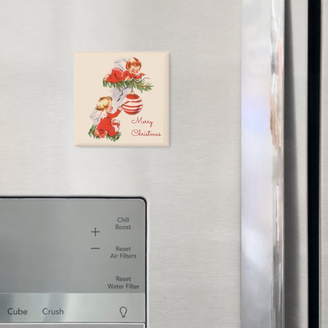 Engel dekorieren den Weihnachtsbaum-Untersetzer Magnet (In Situ (Kühlschrank))