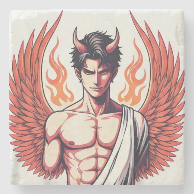 Engel der Dunkelheit Steinuntersetzer (Vorderseite)