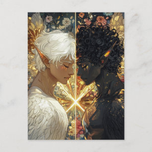 Engel der Dunkelheit und Licht Fantasy-Kunst Postkarte