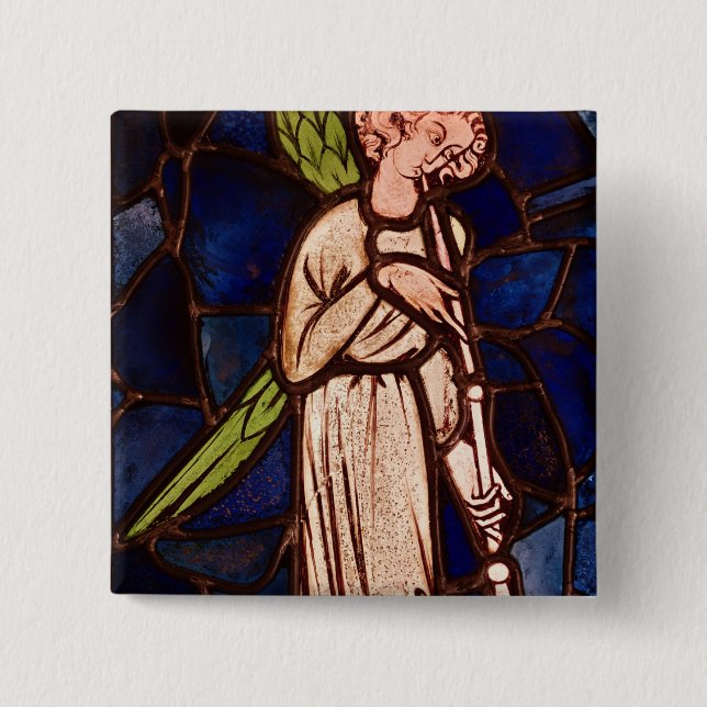 Engel, der eine Trompete, c.1280 spielt Button (Vorderseite)