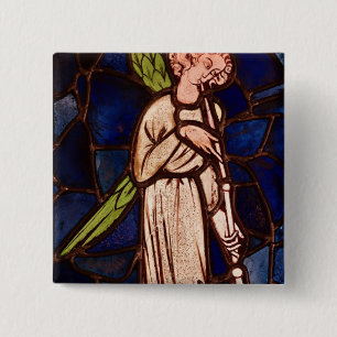 Engel, der eine Trompete, c.1280 spielt Button