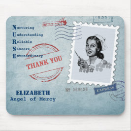 Engel der Gnade. Retro Nurse Individuelle Name Mousepad