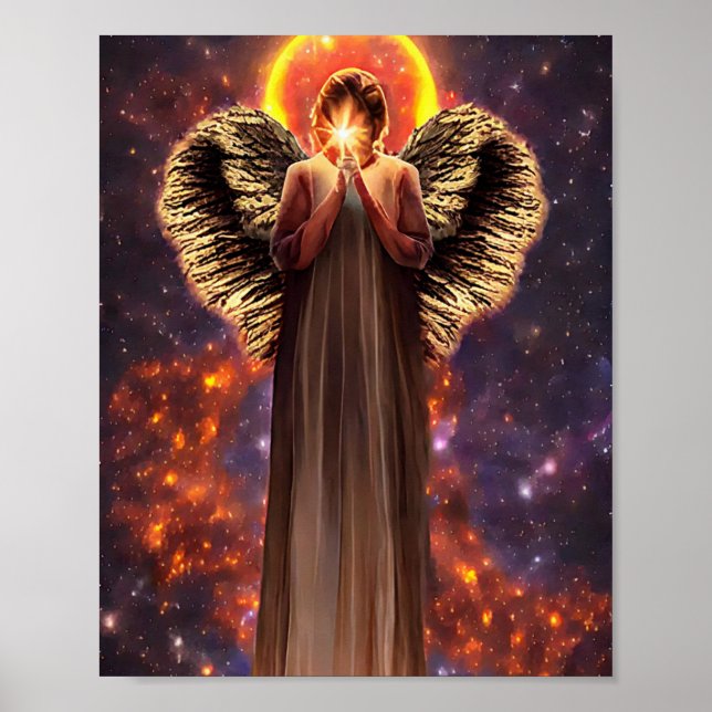 Engel der Liebe und Lichtkunst Poster (Vorne)