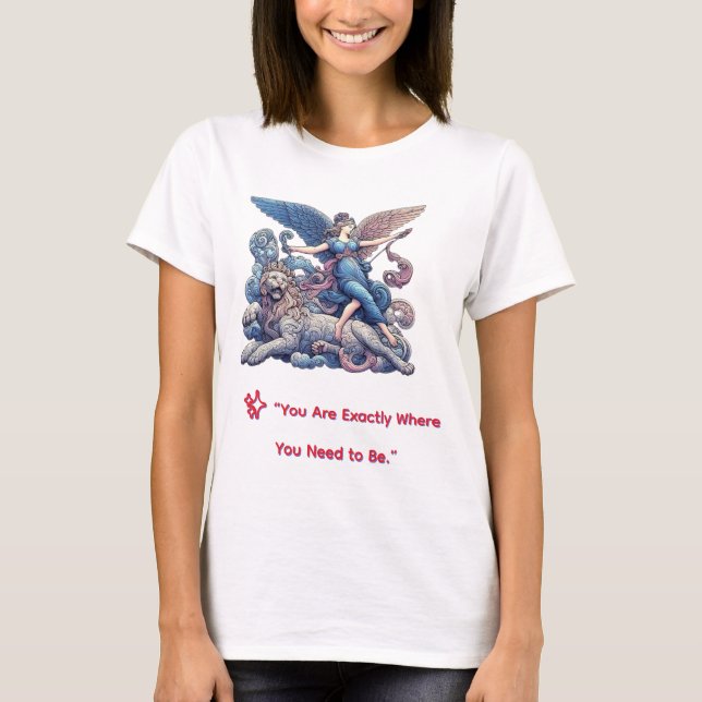 Engel der Stärke mit Löwe T-Shirt (Vorderseite)