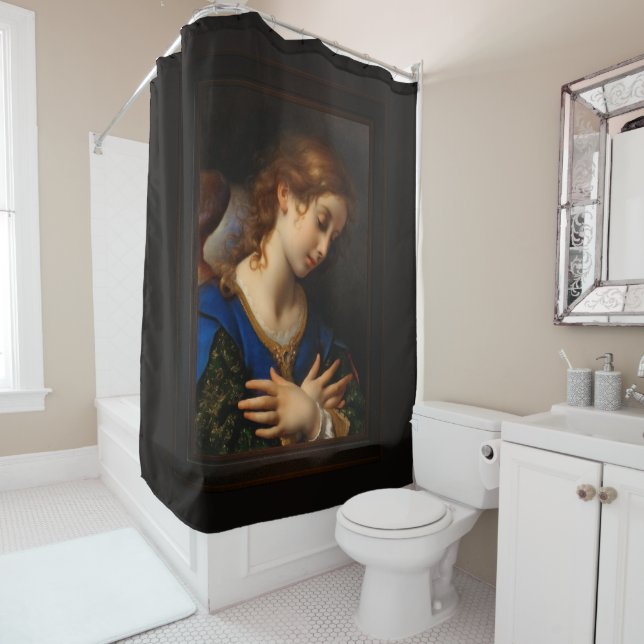 Engel der Verkündigung von Carlo Dolci Duschvorhang (Beispiel)