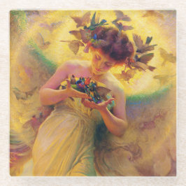 "Engel der Vögel" von Franz Dvorak Glasuntersetzer