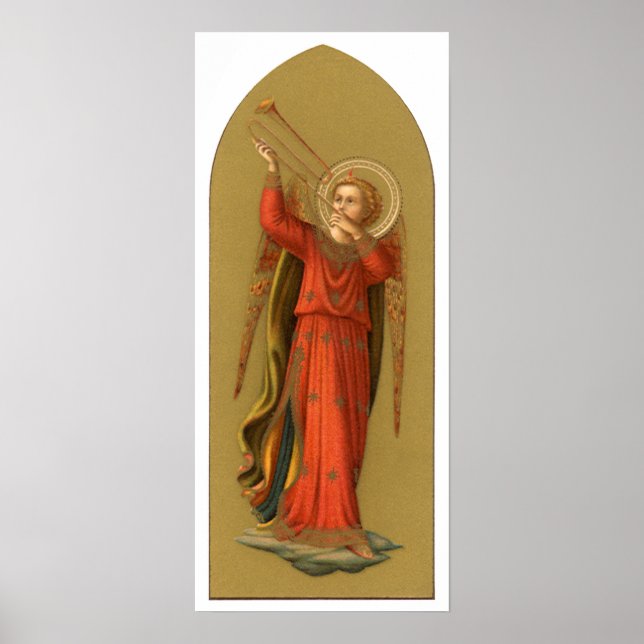 Engel der Weihnachtsmusik, Vintage Renaissance Poster (Vorne)