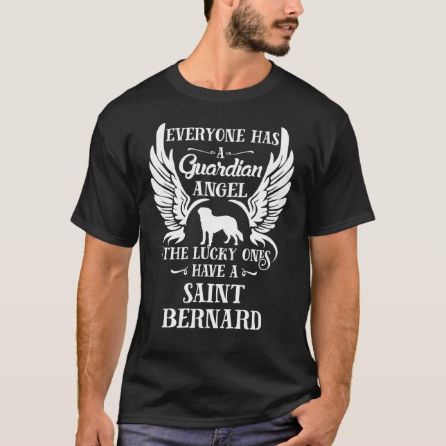 Engel des Bernard Haustierhundes T-Shirt (Vorderseite)