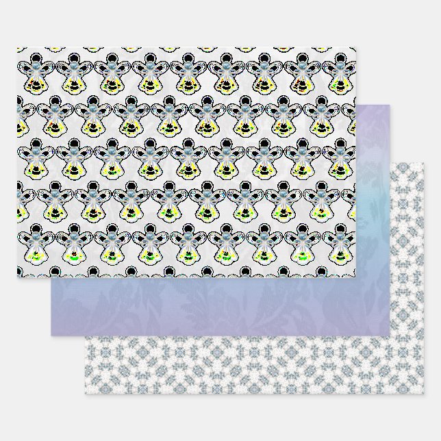 Engel des Glaubens, Blue Ombre Lace, Gemstone Patt Geschenkpapier Set (Set)