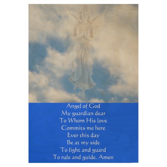 Engel Des Gottes Gebet Zu Unserem Schutzengel Holzposter Zazzle Ch