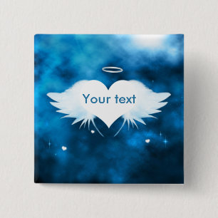 Engel des Herz-Quadrats 2" Knopf-Button Button