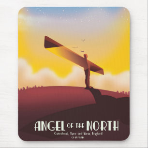 Engel des Nordens Vintage-Reiseplakat. Mousepad
