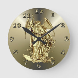 Engel des Schutzes Runde Wanduhr