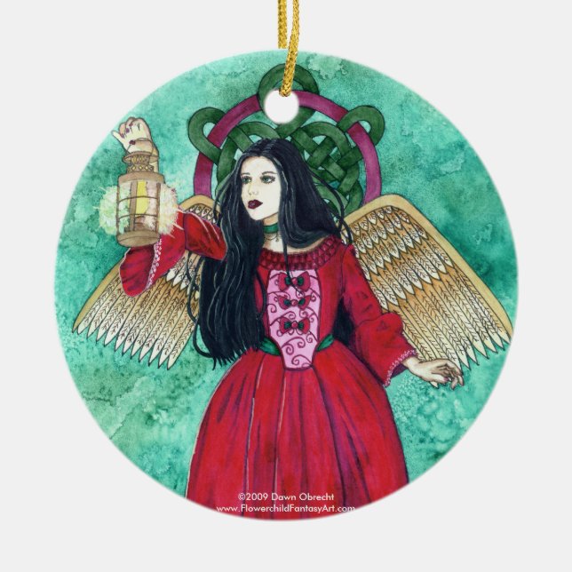 Engel des Weihnachtslicht `, ©2009 Dämmerung Keramikornament (Vorne)