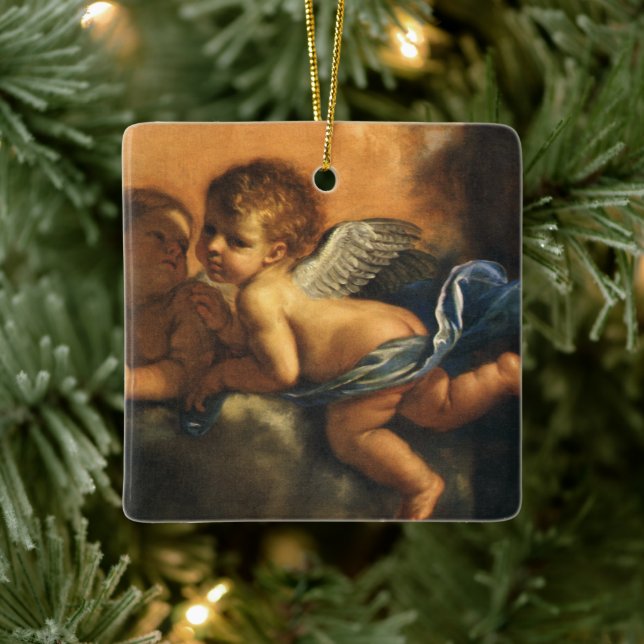 Engel Detail, Schutzheilige von Modena von Guercin Keramikornament (Baum)