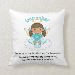 Engel Dezembers Birthstone brünett Kissen