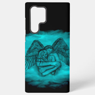 Engel Eros in Liebe in schwarzem und grünem Design Samsung Galaxy Hülle