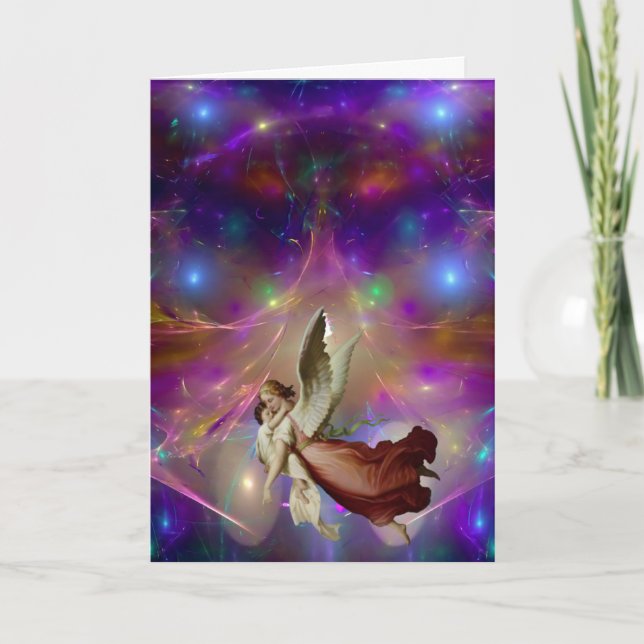 Engel erwarten Gruß-Karte Karte (Vorderseite)