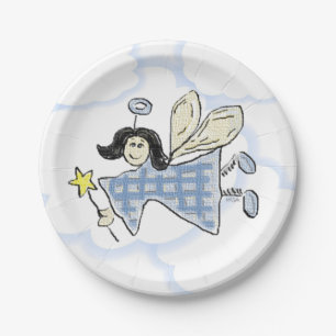 Engel/Fairy (blau) Pappteller