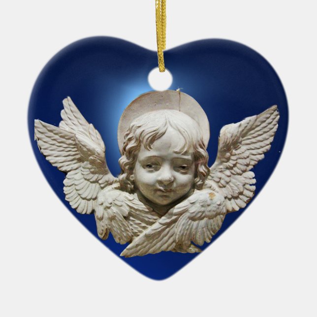 ENGEL/Foto-Schablone des Babys erste Weihnachts Keramikornament (Vorne)