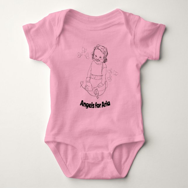 Engel für Aria-Baby Baby Strampler (Vorderseite)