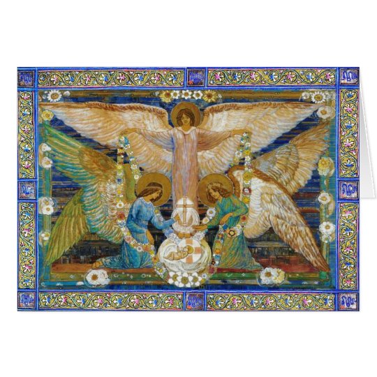 Engel Garlanding der Säugling Christus Karte
