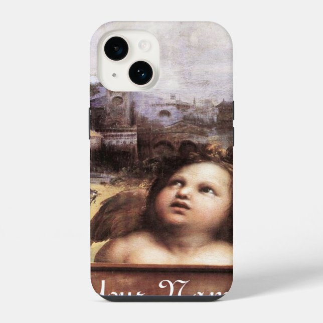 ENGEL, geflügelter Cherub iPhone Hülle (Rückseite)