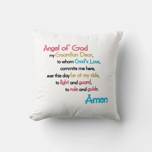 "Engel Gottes" Gebetskissen: Großes Geschenk für K Kissen (Vorderseite)